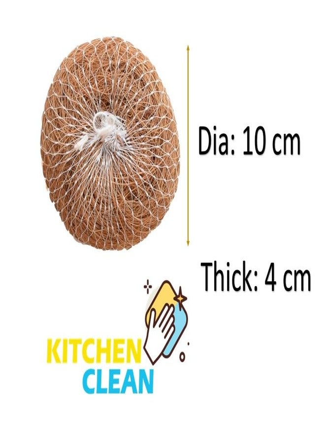 Kitchen Clean™ 3 Pcs Soft Circular Coconut Coir Scrub for Multipurpose Use | Chemical-Free Nariyal Juna | Eco-Friendly Natural Kitchen Scrubber (Pack of 3) - Image 4